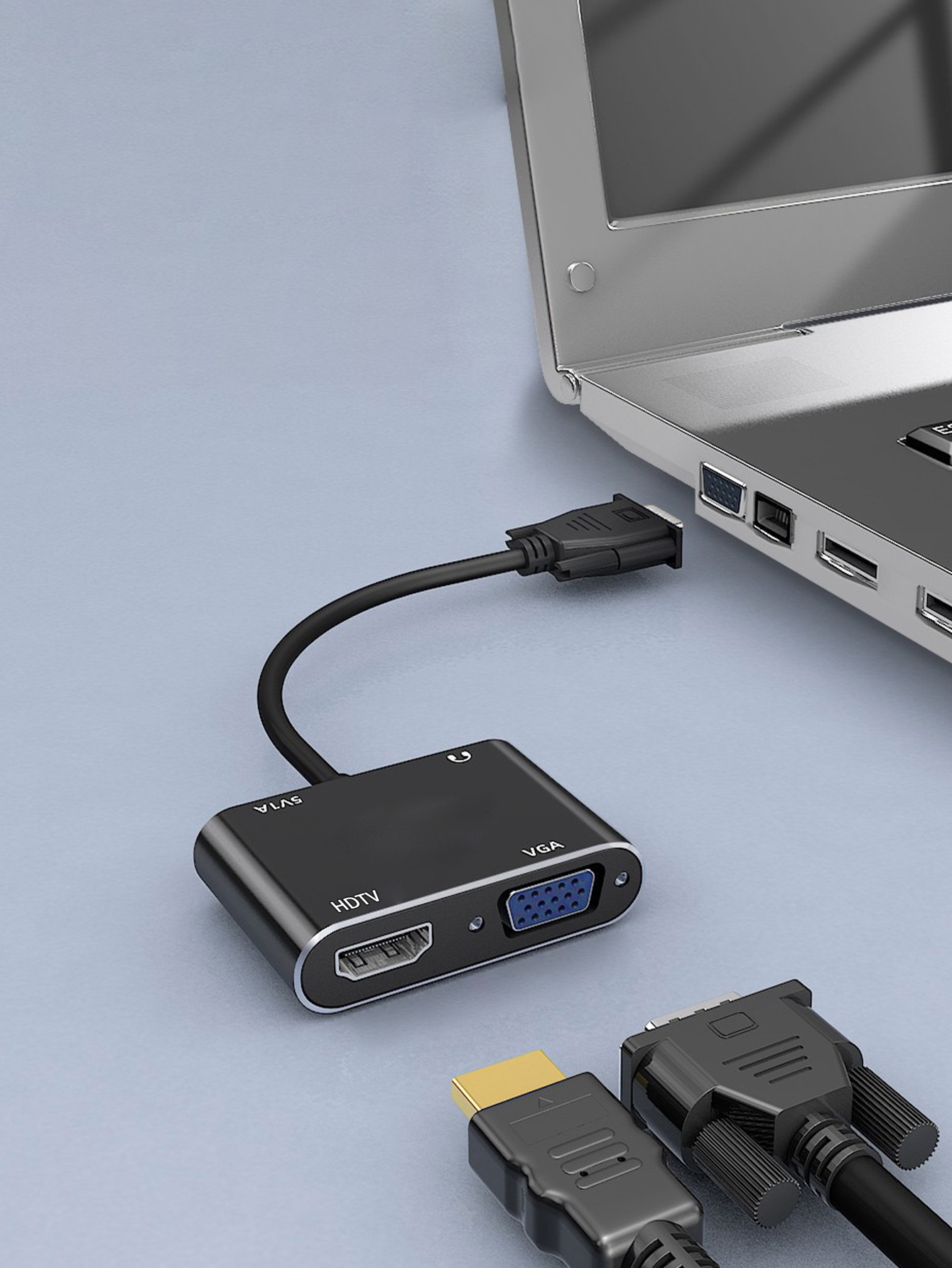 Vga til hdmi + vga dual-mode konverter, perfekt kompatibel med 1080p hd-video.: Default Title