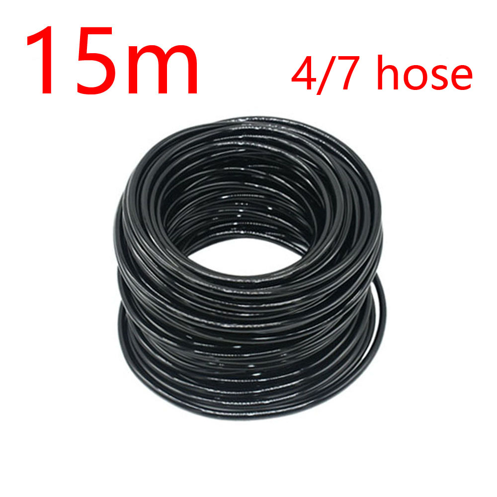 1/4" Hose Drip Irrigation System 360 Degree Adjustable 8 Hole Sprinkler Kit Garden Watering Inserting Ground Micro Flow Dripper: 15M Hose