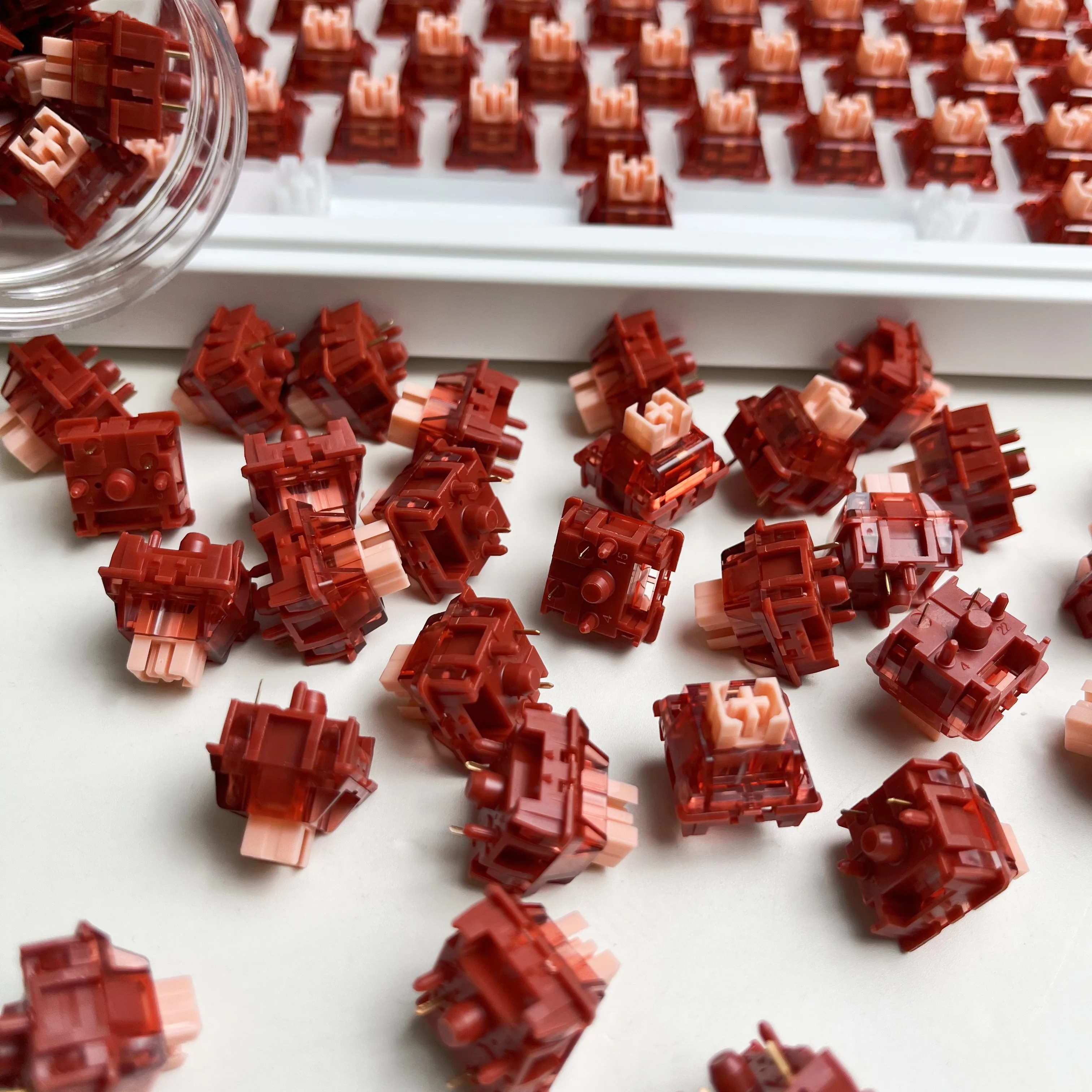 Haimu Heartbeat Silent Linear Switch 5pin Factory Prelubed Swappable for Gaming and Office Mechanical Keyboard 58g