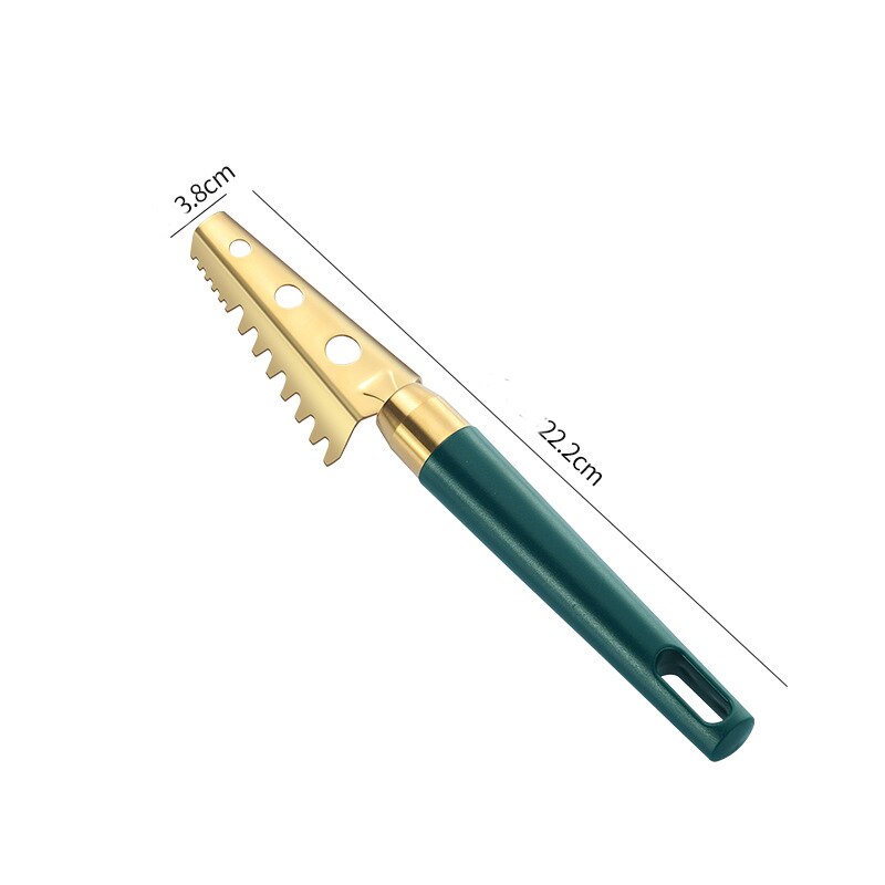 Stainless Steel Scale Scraping Household Fish Killing Planer Scale Knife Manual Fishing Knife Kitchen Scale Removing Tool ZB848: Gold