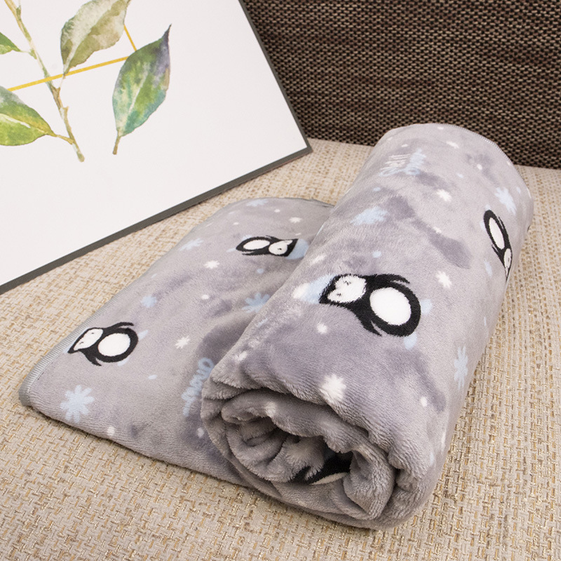 Manta de franela suave para perros, Sábana cálida y cómoda para invierno, estera de dibujos animados, manta para dormir para perros y gatos, suministros para mascotas: L / Castaño