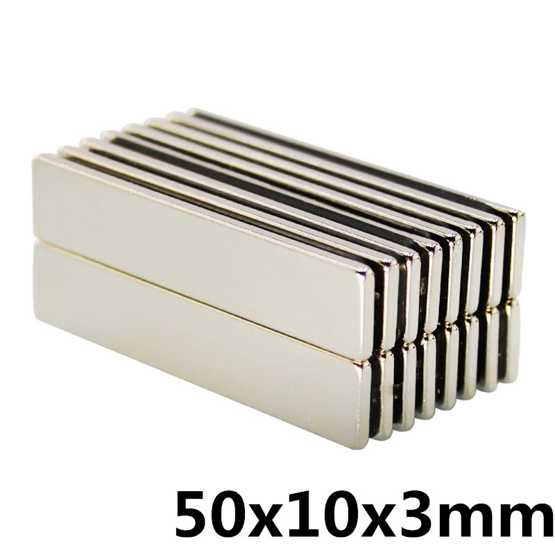 4 stuks 50x10x3mm N35 Block Magneet Neodymium Permenent Super Sterke Magneten 50mm x 10mm x 3mm Vierkante Magneten
