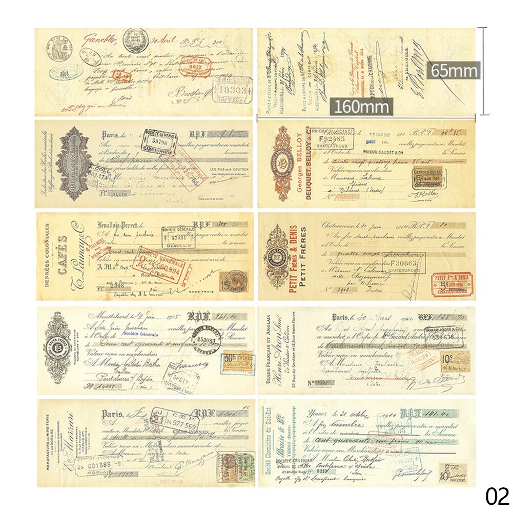 Retro Style English Handwriting Paper Set Photography Props Shooting Background Card Fotografia Backdrop Jewelry Decoration: 02