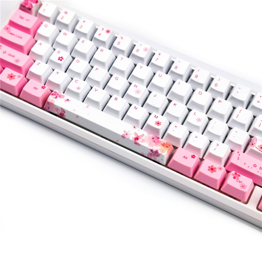 132Keys OEM PBT Cherry Blossoms Keycaps Full Set Mechanical Keyboard Keycaps PBT Dye-Sublimation Keycap