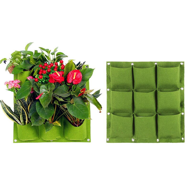 Wall Hanging Planting Bags 18/36/49/72 Pockets Green Grow Bag Planter Vertical Garden Vegetable Living Garden Bag Flowers Supply