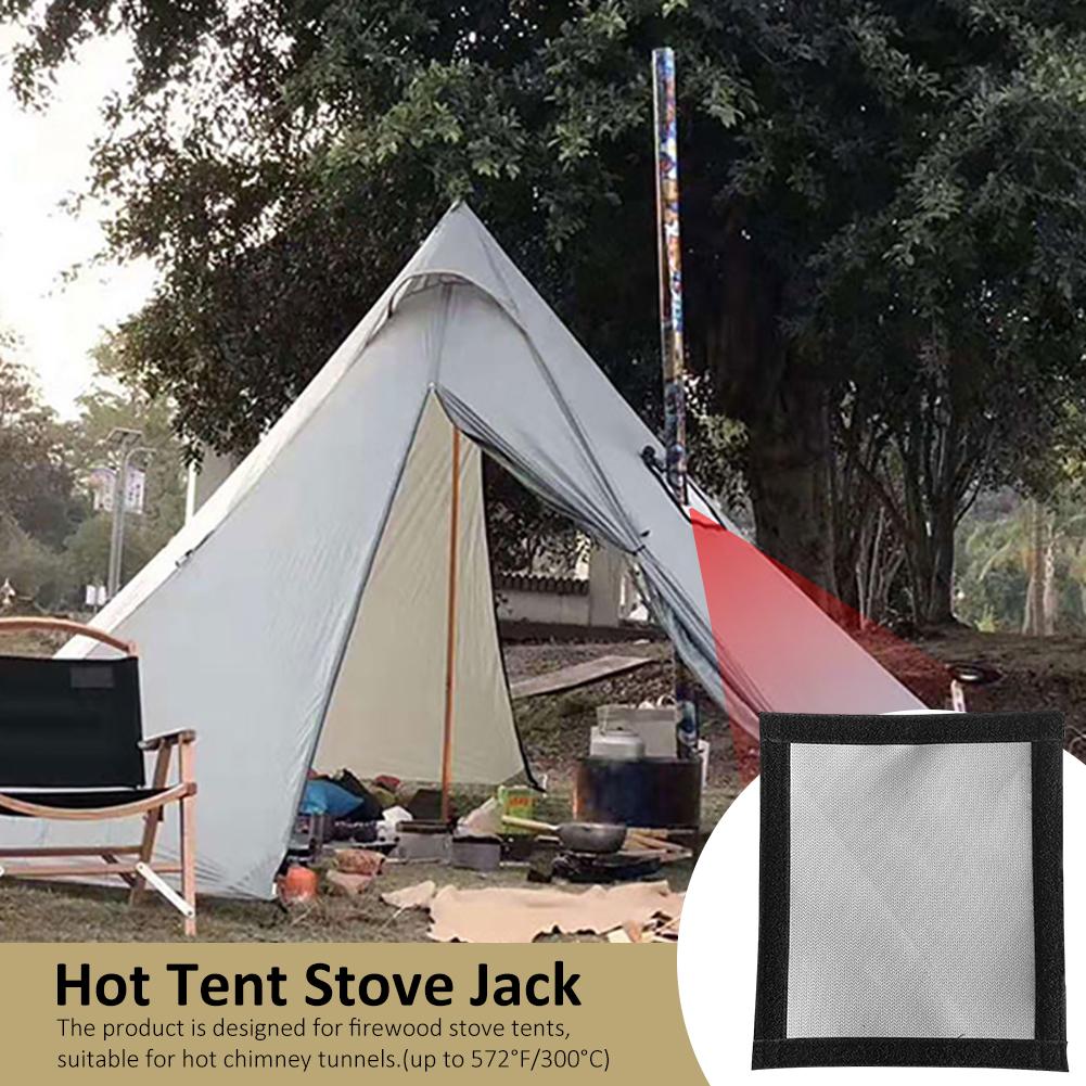 Tent Kachel Jack Tent Zeer Vlamvertragende Brandhout Kachel Schoorsteen Oven Pijp Brandwerende Anti-Brandwonden Bescherming Ring