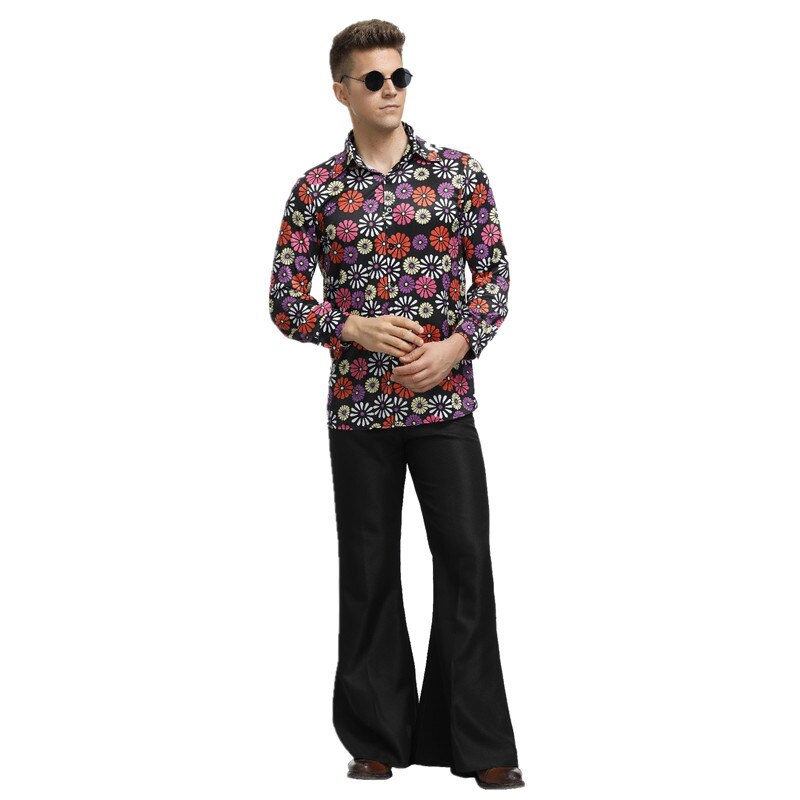 Retro Party Men 60s 70s Hippie Costume Halloween Saturday Night Fever Men's Funky Disco Ball Dress