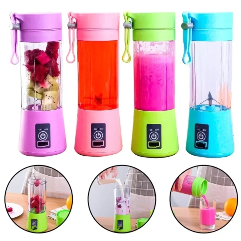 Bærbar mini usb-oppladbar blender med 380ml reisefruktjuicerkopper, håndholdt smoothie-maskin for shakes og juice på farten