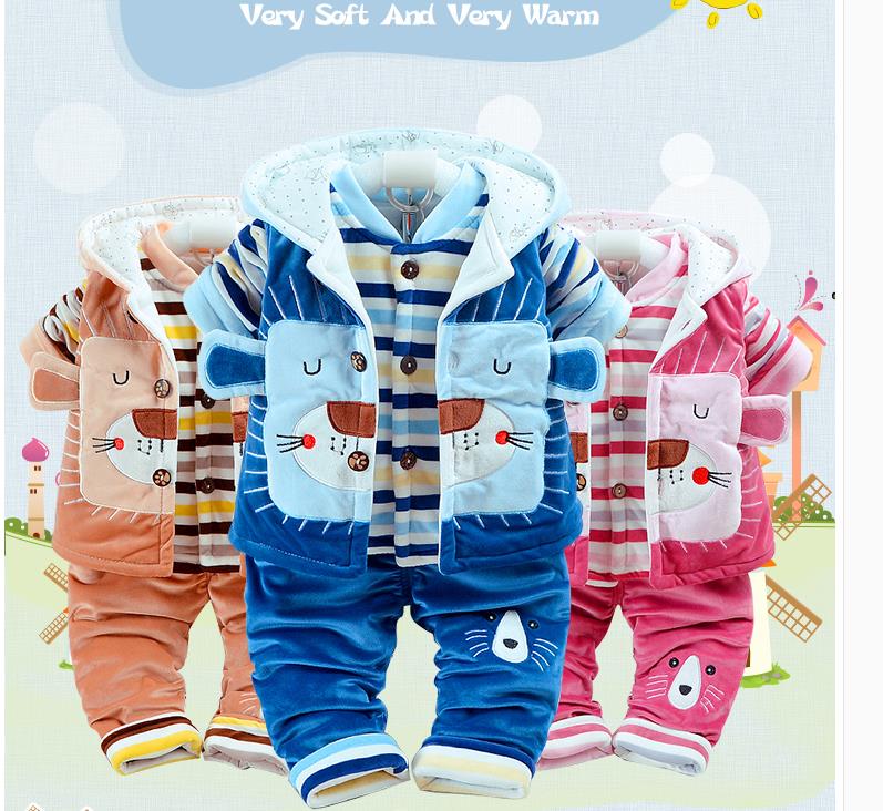 Baby girl lovely cotton-padded jacket suits 8