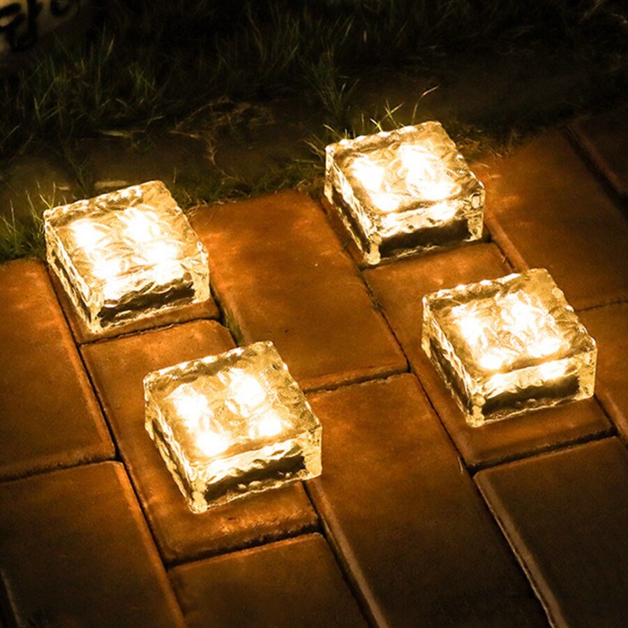 Joyinled led underjordisk lampe havedæk lys firkantet glas sten mursten isterning sti gulv trappe græsplæne dæk sol begravede lamper