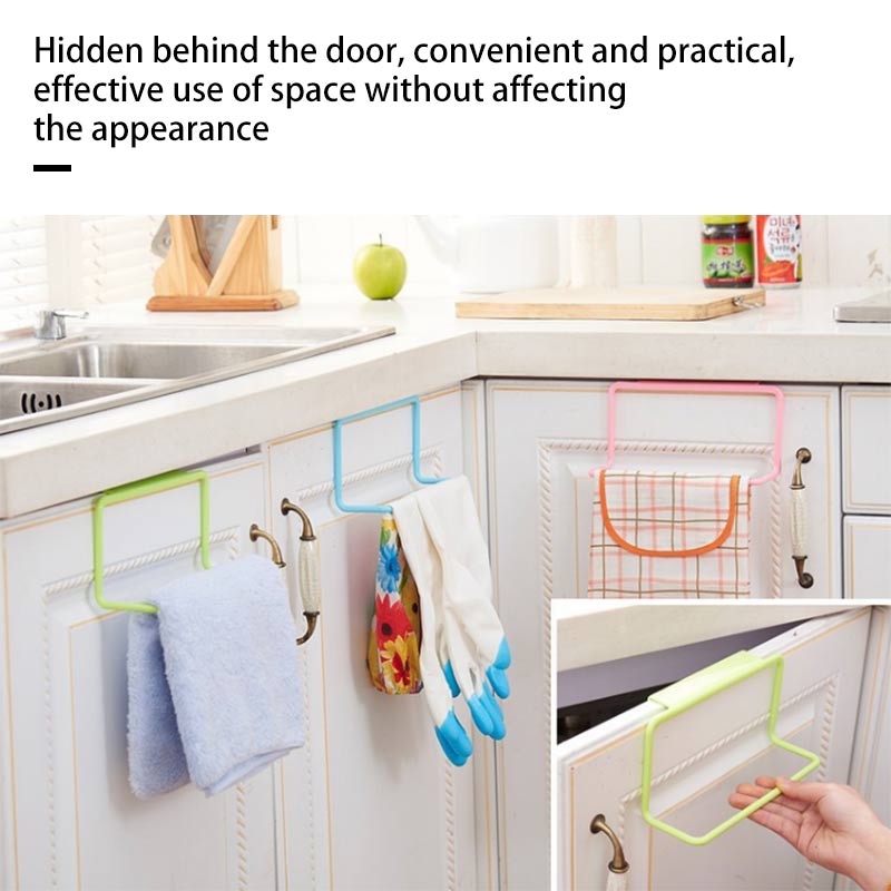 Plastic Non-marking Rag Hanging Towel Rack Holder Organizer Bathroom Kitchen Cabinet Cupboard Hanger Home bathroom storage rack
