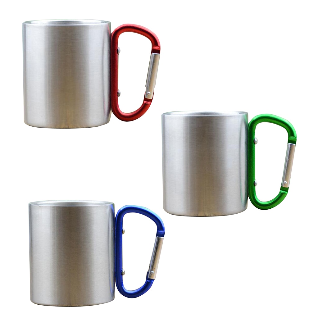 Metalen beker met karabijnhaak - Mokken bedrukken - Mokken, Bekers en