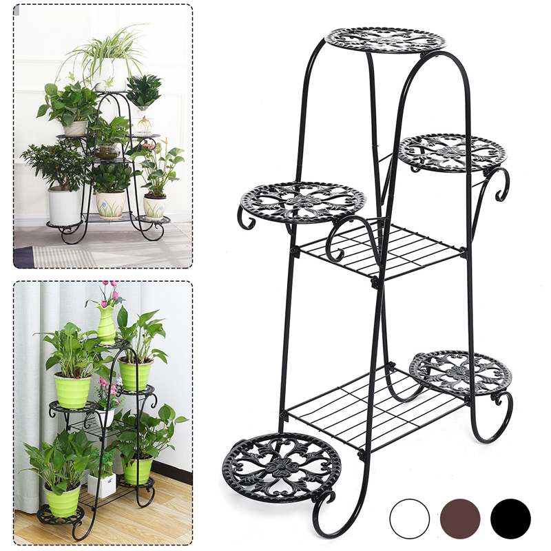 7 camada de ferro planta estande rack vaso de flores titular prateleira do jardim escritório em casa planta interior ao ar livre suculenta prateleira pátio jardim decoração
