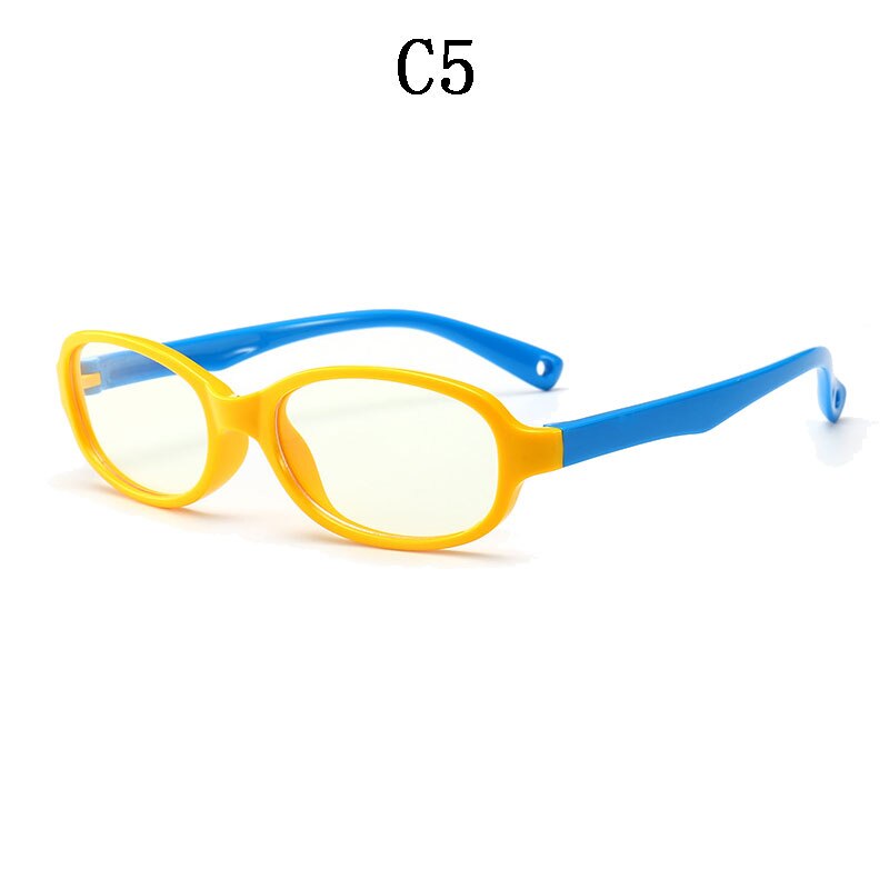 Boyseen dreng og pige anti-blå børne optiske briller silikone børn flad spejl briller stel briller 005: C5