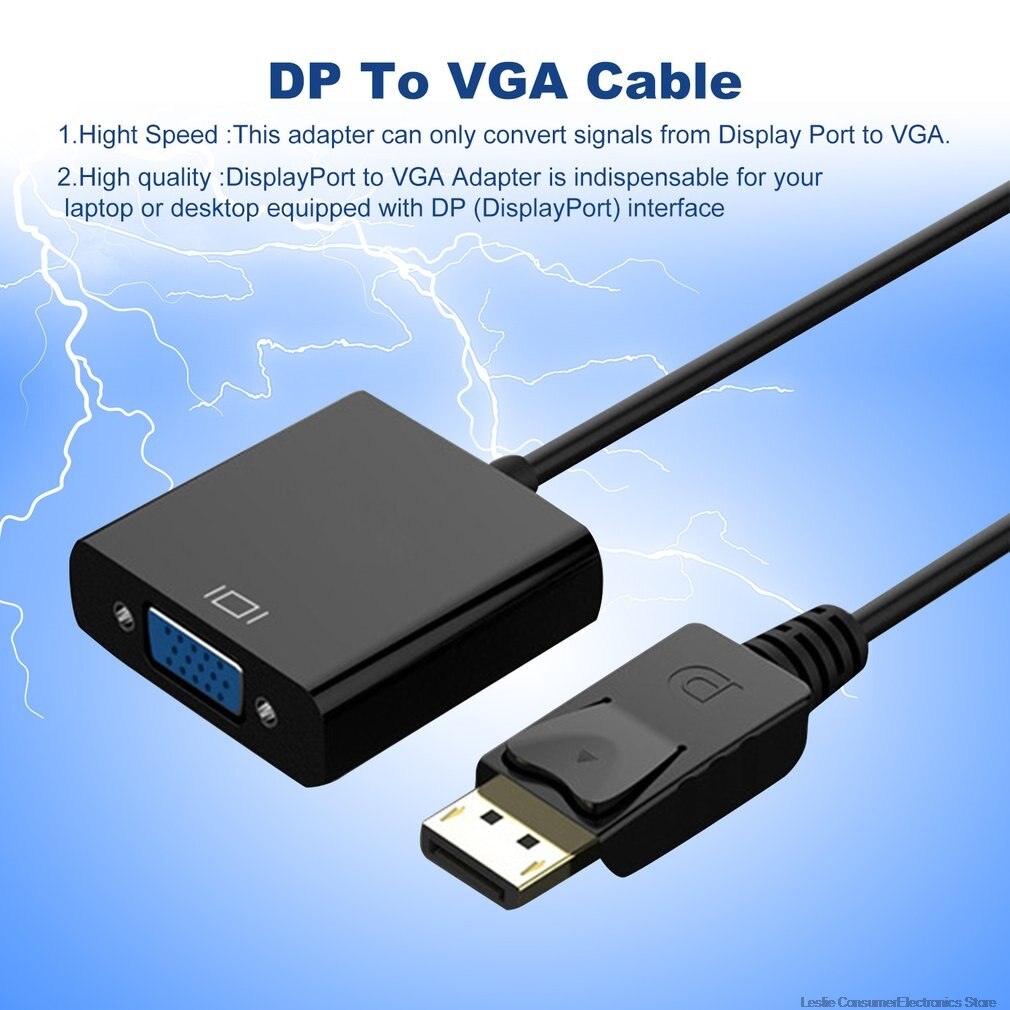 DP Display Port Male to VGA Female Converter Adapter Cable For PC Laptop VGA Adapter Cable Converter center