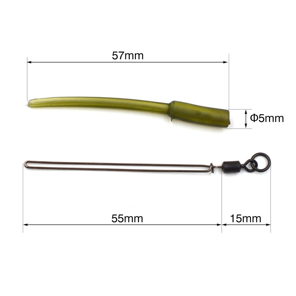 MNFT-Terminal de aparejos de pesca de carpa, Conector de vástagos de bolsa PVA, bolsas de tubo, vástagos, inserto de plomo, mástil de aparejos, 10 Uds.