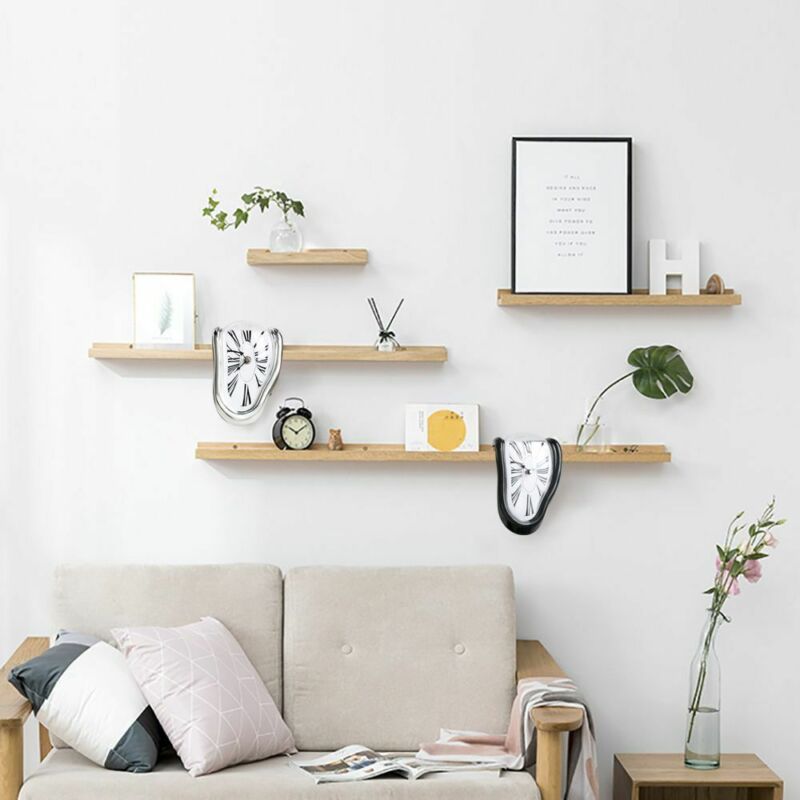 Novel Surreal Home Art Melting Clock Roman Numerals Silent Hanging Wall