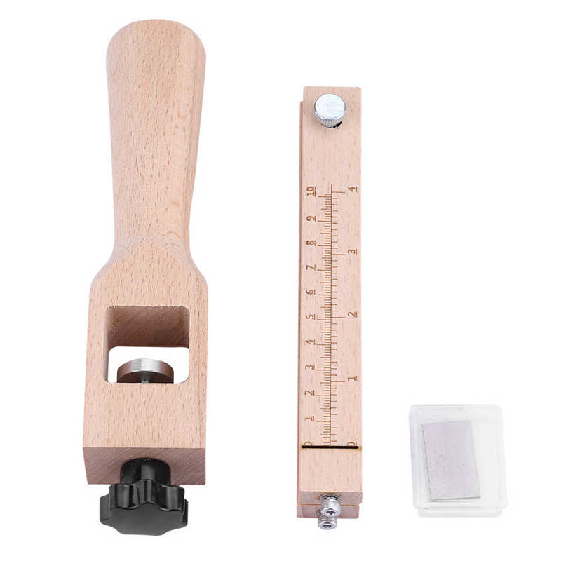 Outil De Coupe Pour Cuir En Bois Réglable - Coupe Bandes Et Sangles De 0 à 10 Cm, Avec 5 Lames De Rechange - 11