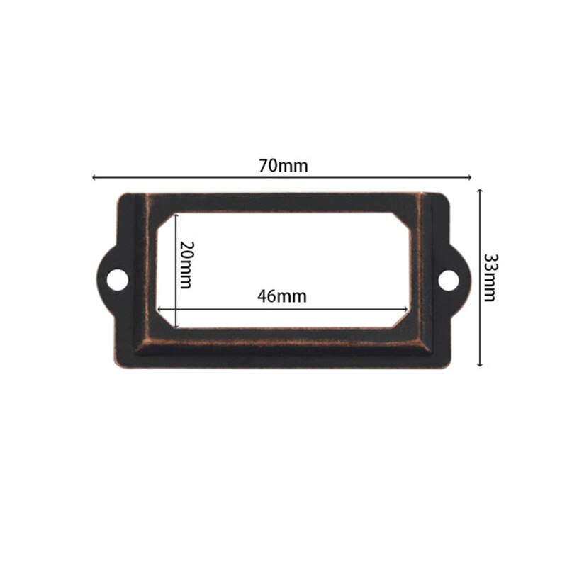 10 st antik etikett ram visitkort ram låda dekoration ram box ram metall ram handtag 70 * 33mm: Röd brons
