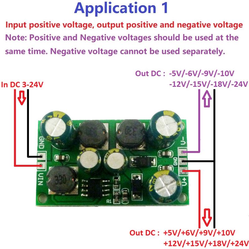 DD1912PA 2in1 Boost-Buck DC-DC Converter Multifunctionele +-5V Step-Up Step-Down Dual Voltage regulator Module