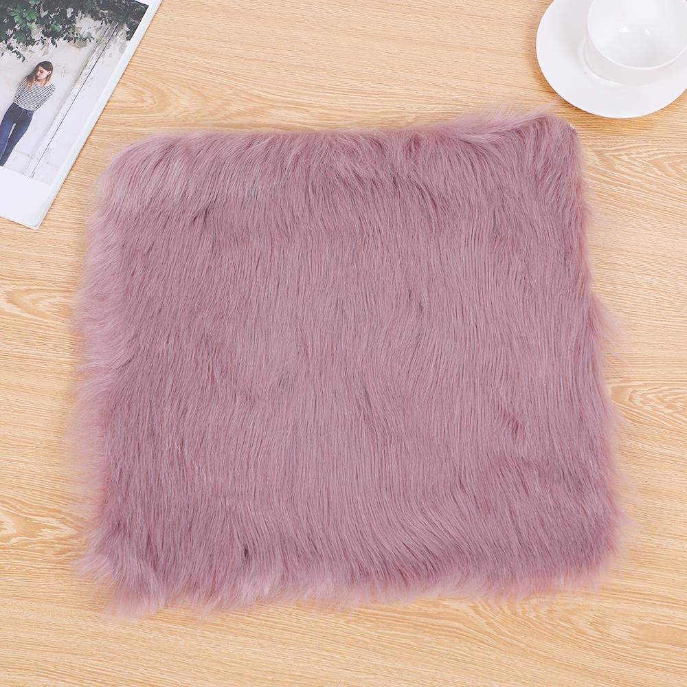Faux peau de mouton chaise couverture multicolore poilu laine tapis coussin de siège longue peau fourrure plaine moelleux petits tapis lavable