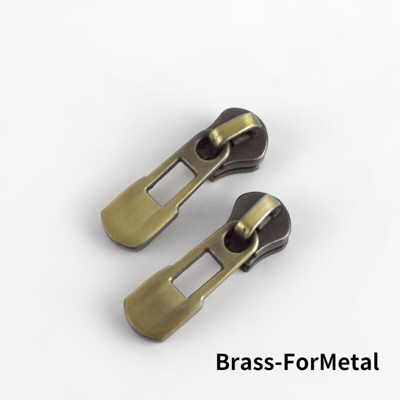 Meetee-deslizadores de cremallera de aleación para cremalleras de Metal, Kit de reparación de cremalleras para bolsas de ropa, accesorios de costura de ropa DIY, 3 #, 20 Uds.: Brass-ForMetal