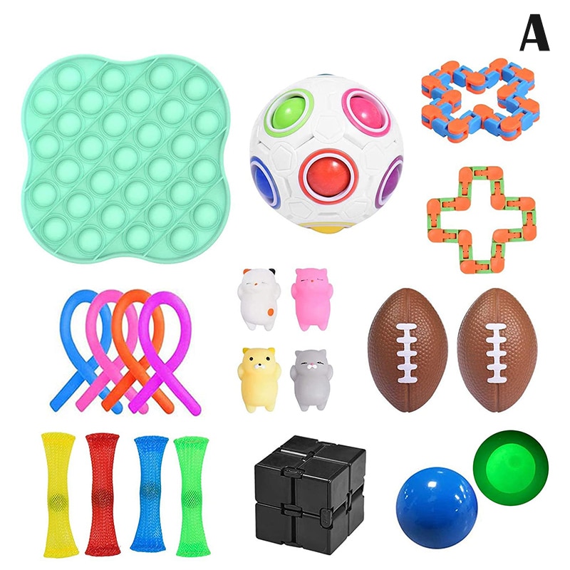 Sensory Toy Set for Kids & Adults - Stress Relief Fidget Toys Assortment - Birthday Party Favors