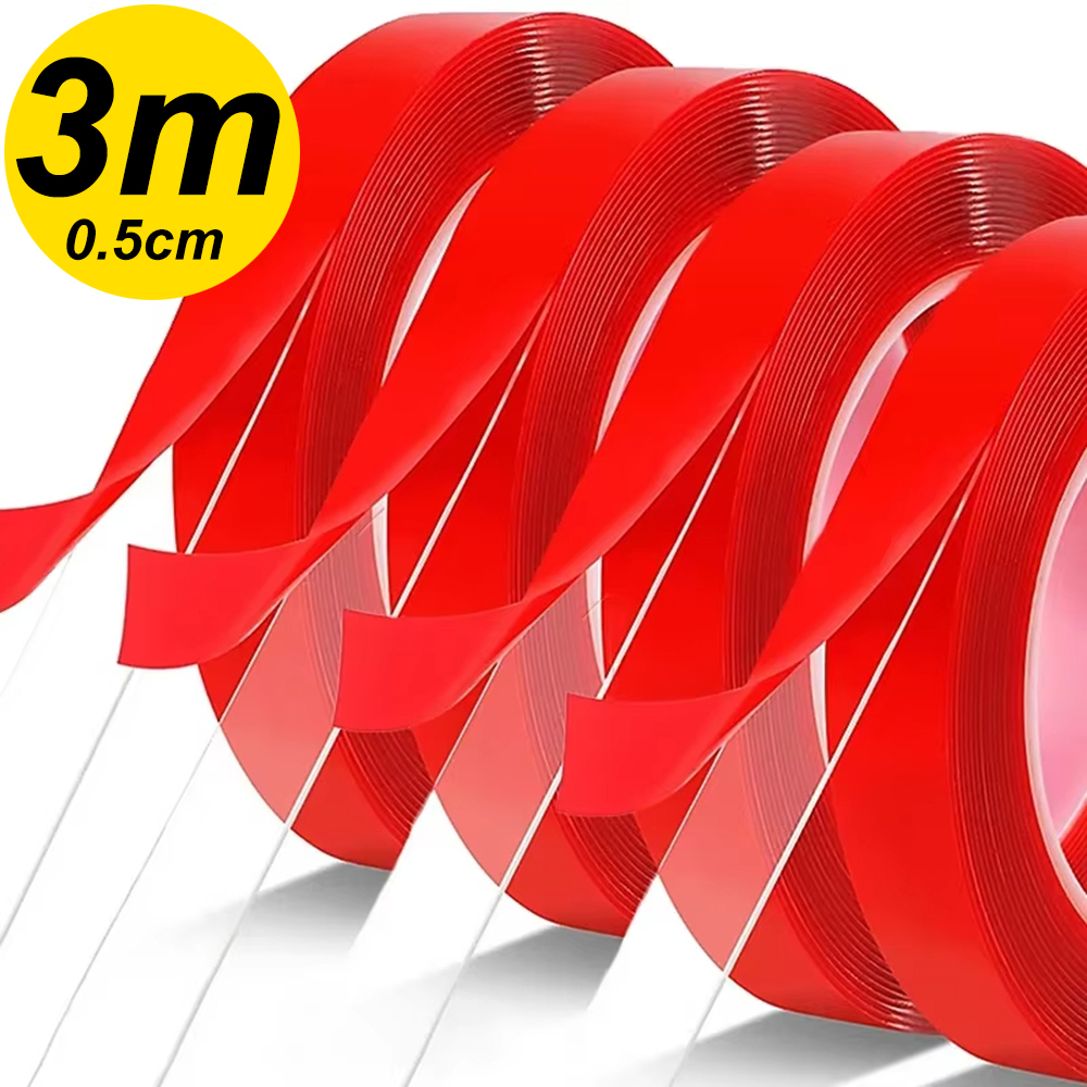 Ruban adhésif Double face à Fixation forte, Transparent, étanche, sans Traces, haute viscosité, autocollants fixes, 100 pièces