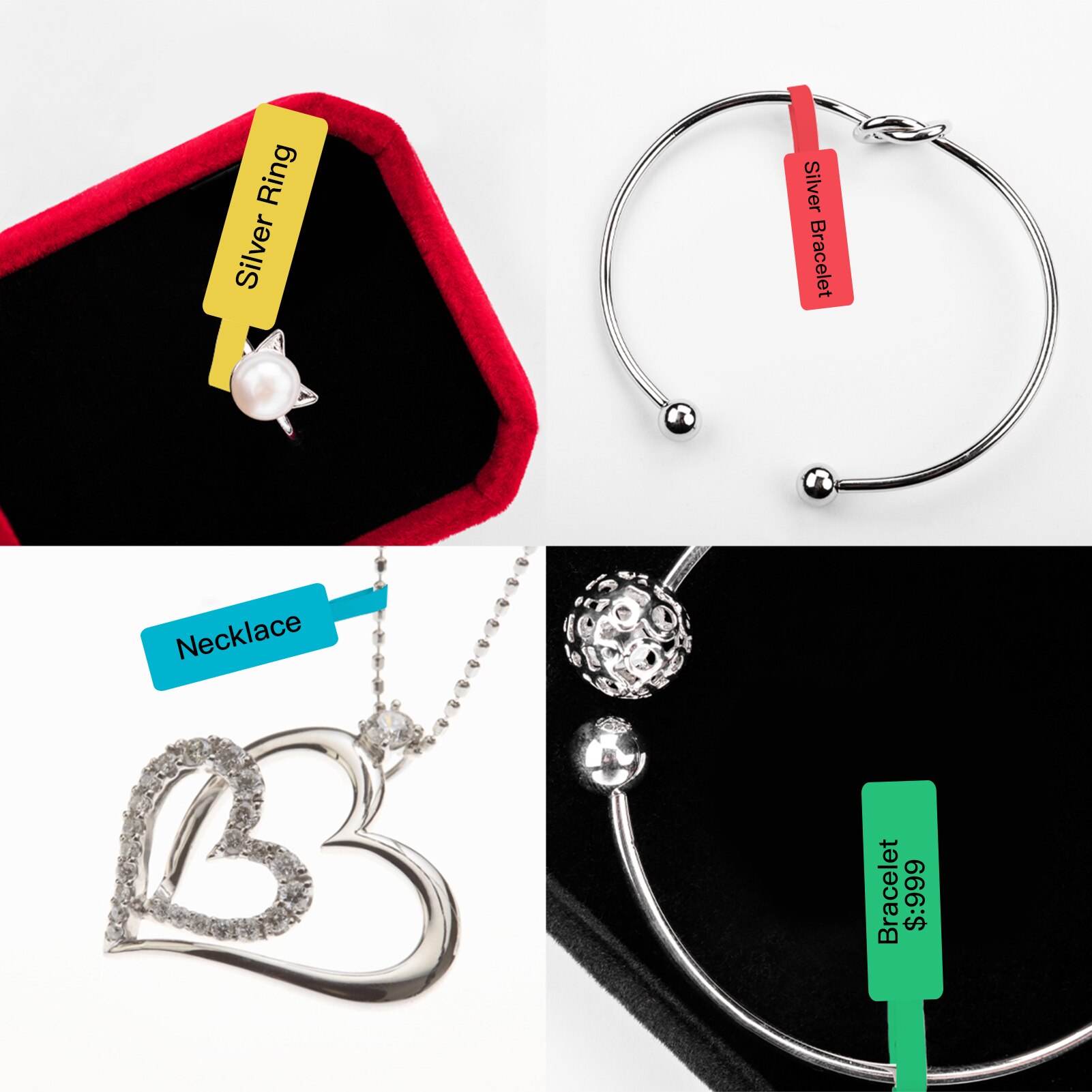 Aibecy Self-Adhesive F-Shape Cable Label Paper 100sheets/roll Thermal Printing Paper Jewelry Label Paper for Thermal Printers