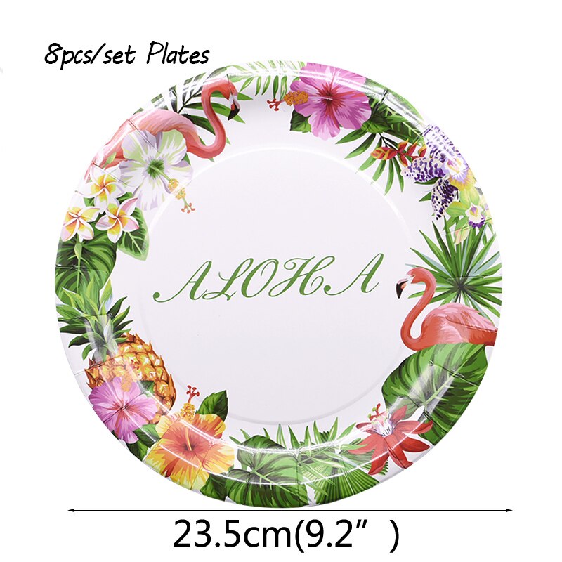 Sommer Party Einweg Geschirr Set Palm Blätter Papier Teller Tassen Servietten für Hawaii Strand Party Dekoration Hochzeit Liefert: B01