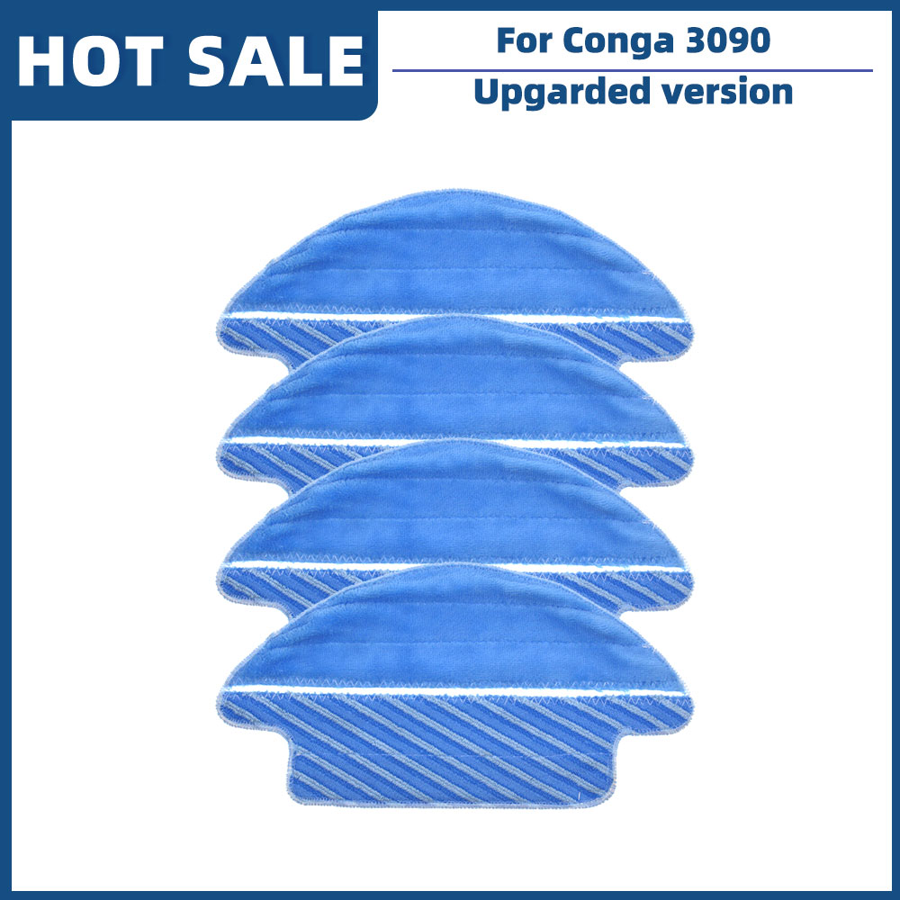 Compatible con Cecotec Conga 3090, repuestos de Robot aspirador, accesorios, Cepillo Lateral principal, filtro Hepa, fregona, tela de trapo, rueda Universal: Borgoña