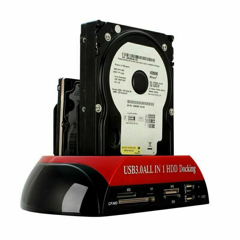 All In One Dual Bay For 3.5inch And 2.5inch SATA And IDE Computer Hard Disk Hard Disk Backup Dock USB HUB Card Reader