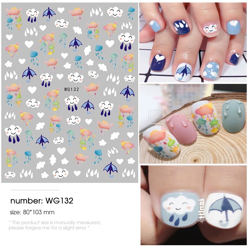 HNUIX 3d nail art sticker Bloemen Motieven Nails Art manicure decal decoraties nail sticker voor nail beauty tips