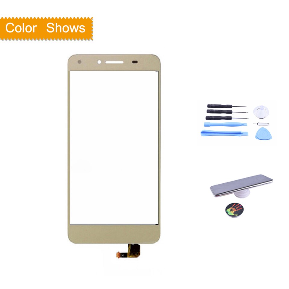 Pantalla táctil para Huawei Y5II Y5 II CUN-L01 CUN-L23 CUN-L03 CUN-L33 CUN-L21 pantalla táctil de digitalizador de Lentes de vidrio de Panel frontal: gold with gift
