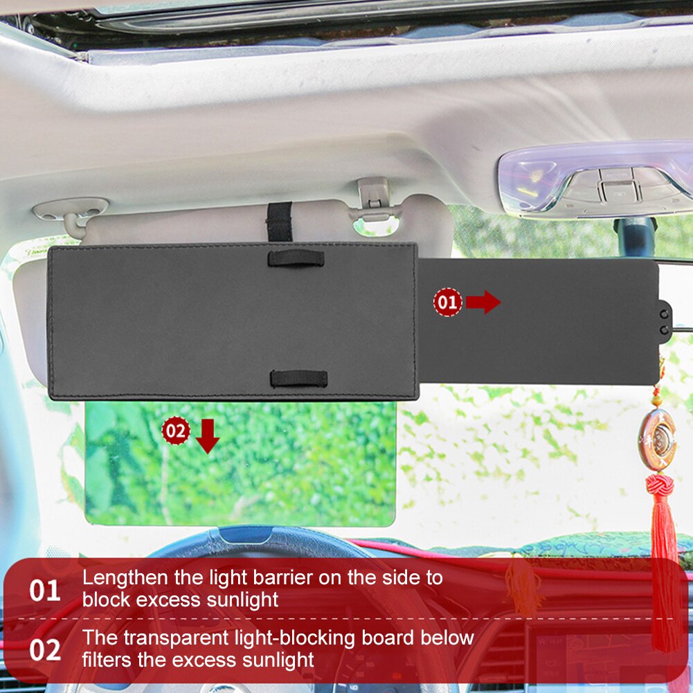 Car Sun Visor Anti-Glare Car Visor Extender Polarized Lens Sun Block Front Side Windshield Sunshade Clear Vision Safe Driving