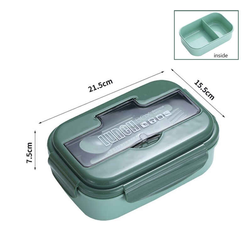 Nordic Portable Lunch Box Fruit Salad Food Container Student Bento Box For Kids Office Worker Japanese Style Microwave Tableware: Green