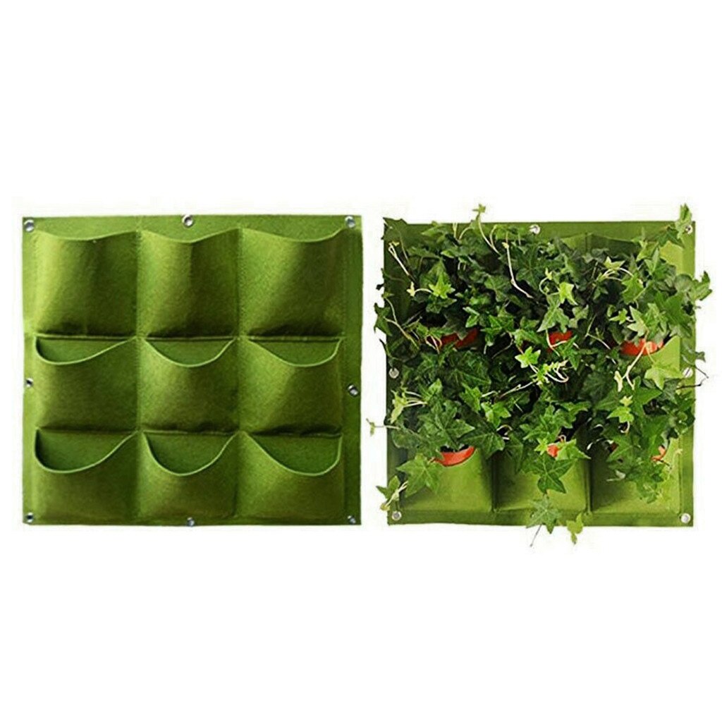 Enverdecimiento Vertical colgante de pared la siembra bolsa jardín planta crecer bolsas para macetas Eco amigable de plántulas de cultivo de 9/18 bolsillo