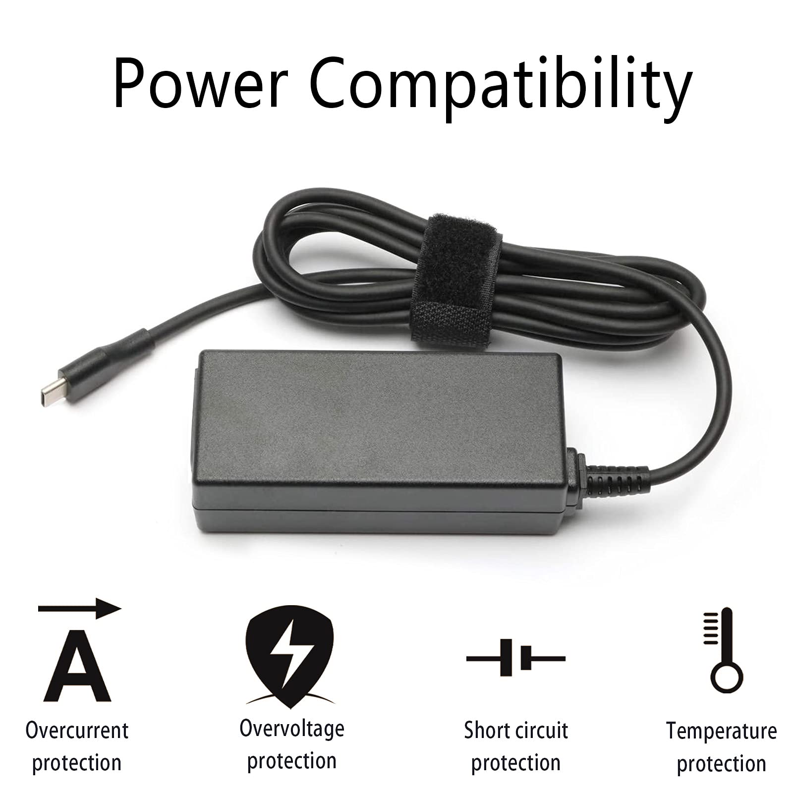 65W 45W USB C Laptop Power Replacement Adapter Charger for Lenovo Chromebook/Yoga/ThinkPad L580 L590 E580 E585 P43s P53s