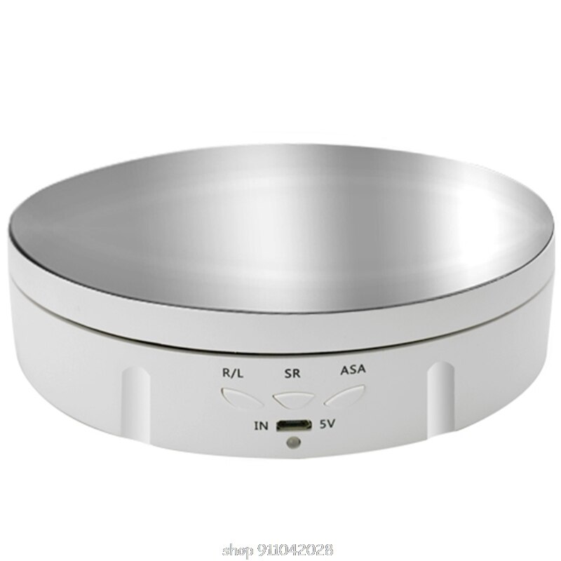 3 Speeds Intelligent Electric Rotating Display Stand Mirror Turntable Jewelry Holder Battery USB Power D15 20: Mirror White