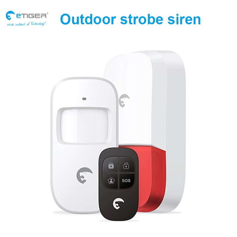 wireless 100dB high decibel outdoor strobe siren lound alarm noise garage backyard siren etiger ES-S7B
