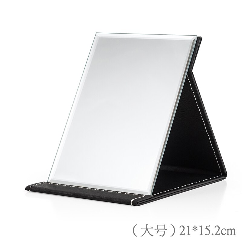 Espejo para maquillaje plegable, mesa portátil HD para dormitorio de estudiantes, Princesa, tamaño femenino, espejo de tocador y escritorio ajustable: Large black