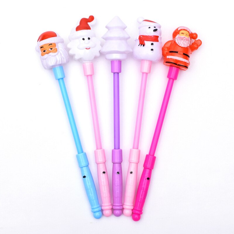 Novelty Christmas Tree Glitter Stick Toy Santa Snowman Kids Colorful Lights Flash Sticks Glowing Luminous Toys for Children