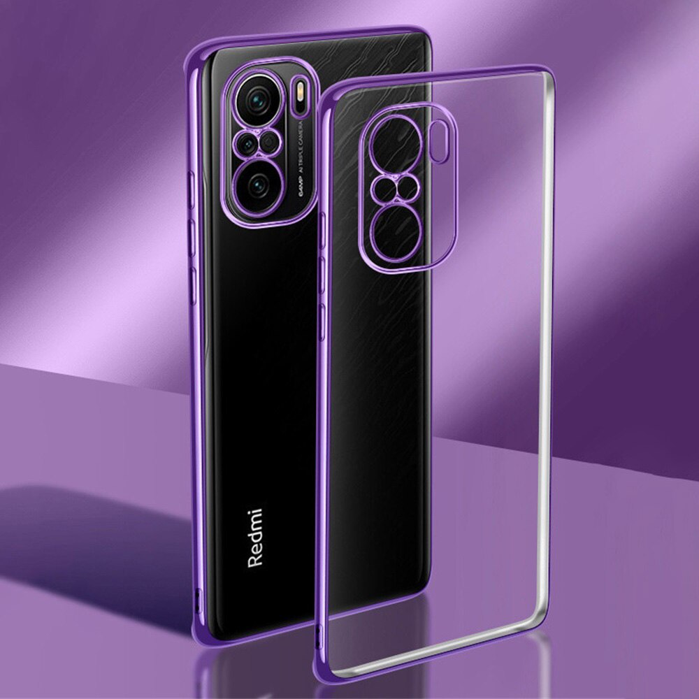 2021 custodia per telefono di lusso per Xiaomi Redmi Note 10 5G Clear Soft TPU Camera Protection Note10Pro Fashion Back Cover Fundas: Redmi Note 10 Pro 5G / Purple