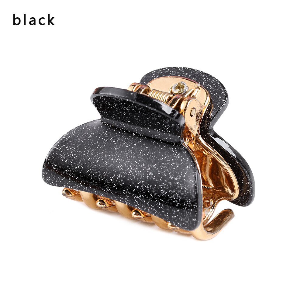 Horquillas de mariposa de acrílico negro brillante para el pelo, pinzas para el pelo, herramientas de estilismo de salón de peluquería, 1 ud.: Black