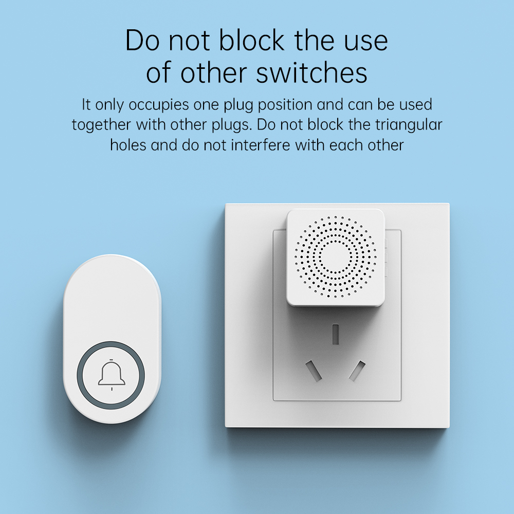 Wireless Doorbell Long-Distance 150M | 38 Melody | Safety Alarm CR2032 Battery Powered