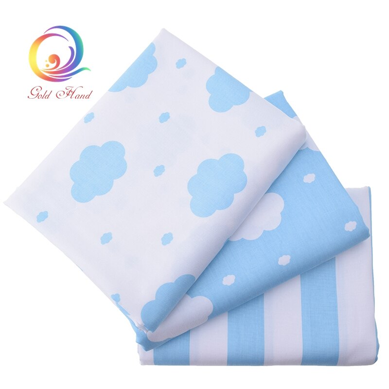 Tela de algodón de sarga con estampado de Sky NUBES AZULES para coser ropa de cama de bebé, sábanas, ropa de dormir, Material para falda vestido