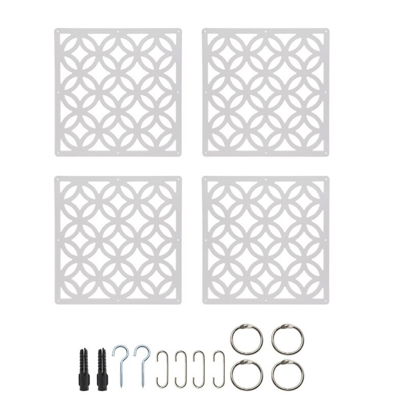 4/8 kpl tilanjakajana roikkuu näytöt olohuoneen välilevyjen väliseinä taitettava verho 29 cmx 29cm diy sisustus: Valkoinen tyyli 1 4 kpl