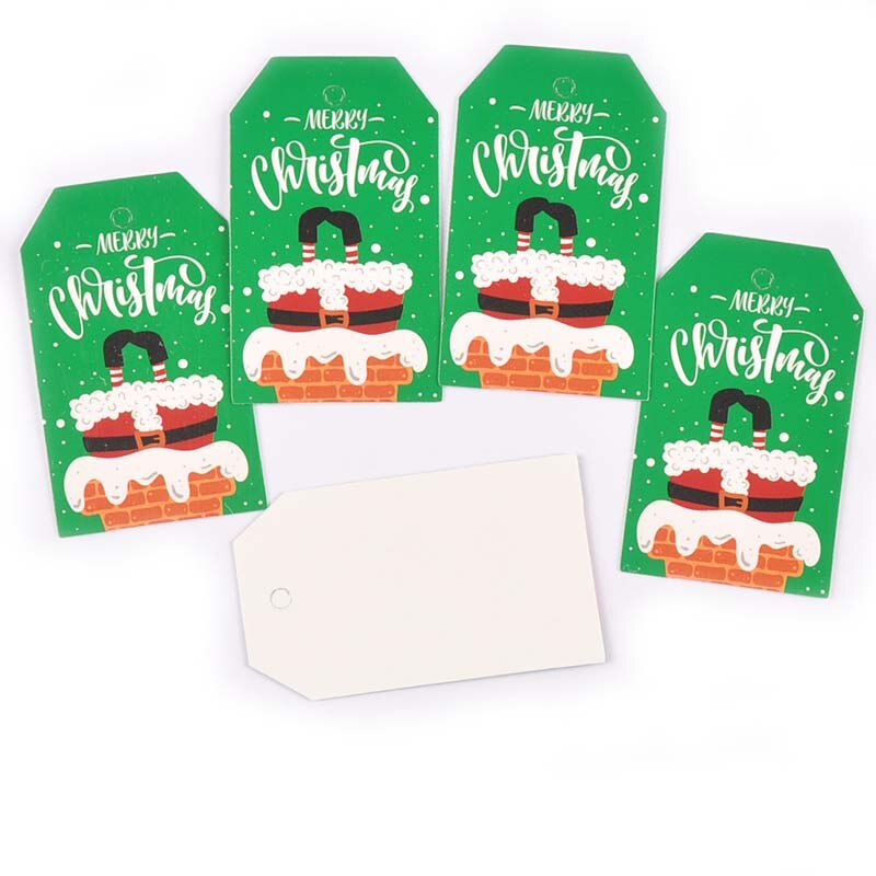 50 pièces papier Kraft mélangé carte père noël arbre papier étiquette HangTag bricolage fête boîte à bonbons étiquette de cuisson décor de noël C3010: 15
