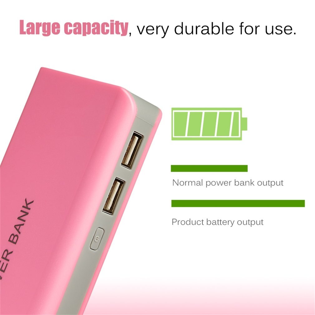13000mah Power Bank shell External Batteries Portable Mobile Phone Backup Bank with Double USB Interface Charger Portable Power