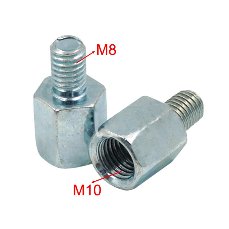 Reductor de Rosca M10 M8, convertidor de espejo retrovisor de motocicleta, adaptador de tornillo de conversión, rosca cromada, paquete de 2: Model B